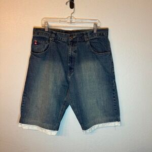 SouthPole red tab Y2K blue denim shorts